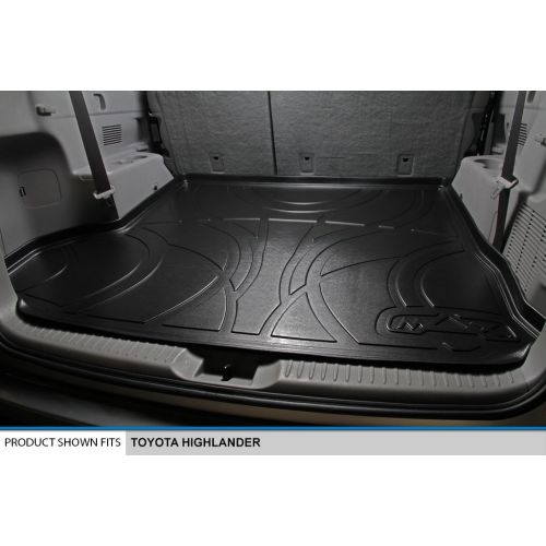  MAX LINER SMARTLINER Floor Mats 2 Rows and Cargo Liner Behind 2nd Row Set Black for 2014-2018 Toyota Highlander