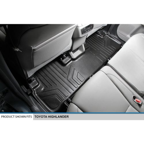  MAX LINER SMARTLINER Floor Mats 2 Rows and Cargo Liner Behind 2nd Row Set Black for 2014-2018 Toyota Highlander