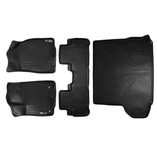  MAX LINER SMARTLINER Floor Mats 2 Rows and Cargo Liner Behind 2nd Row Set Black for 2014-2018 Toyota Highlander