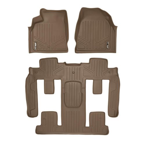  MAX LINER MAXFLOORMAT Floor Mats for Traverse/Enclave / Acadia/Outlook Bucket Seat Complete Set (Tan) 2007 2008 2009 2010 2011 2012 2013 2014 2015