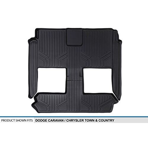  MAX LINER SMARTLINER Floor Mats 2nd and 3rd Row Liner Black for 2008-2018 Dodge Grand Caravan/Chrysler Town & Country (Stown Go Seats Only)