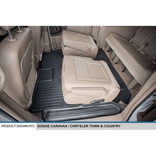  MAX LINER SMARTLINER Floor Mats 2nd and 3rd Row Liner Black for 2008-2018 Dodge Grand Caravan/Chrysler Town & Country (Stown Go Seats Only)