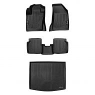 MAX LINER SMARTLINER Floor Mats 2 Rows and Cargo Liner Set Black for 2017-2018 Jeep Compass with 1st Row Dual Driver Side Floor Hooks (New Body Style Only)