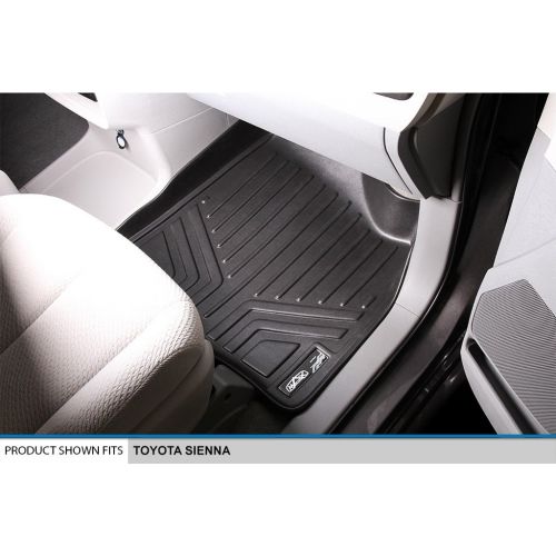  MAX LINER SMARTLINER Floor Mats 3 Rows and Cargo Liner Behind 3rd Row Set Black for 2013-2018 Toyota Sienna 8 Passenger Model