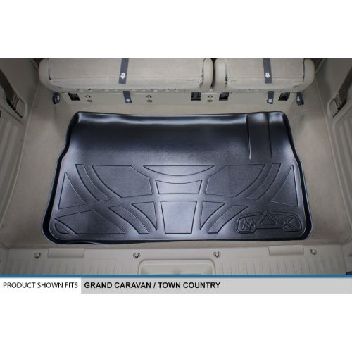  MAX LINER SMARTLINER Floor Mats 3 Rows and Cargo Liner Behind 3rd Row Set Black for 2008-2018 Caravan/Town & Country (Stown Go Only)