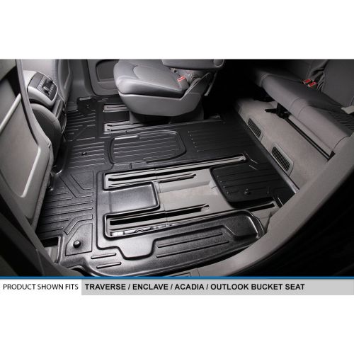  MAX LINER SMARTLINER Floor Mats 2 Row Liner Set Black for Traverse/Enclave/Acadia/Outlook (with 2nd Row Bucket Seats)