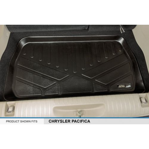  MAX LINER SMARTLINER Floor Mats 3 Rows and Cargo Liner Behind 3rd Row Set Black for 2017-2018 Chrysler Pacifica 8 Passenger Model Only (No Hybrid Models)