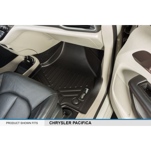  MAX LINER SMARTLINER Floor Mats 3 Rows and Cargo Liner Behind 3rd Row Set Black for 2017-2018 Chrysler Pacifica 8 Passenger Model Only (No Hybrid Models)