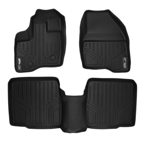  MAX LINER SMARTLINER Floor Mats 2 Row Liner Set Black for 2011-2014 Ford Explorer without 2nd Row Center Console