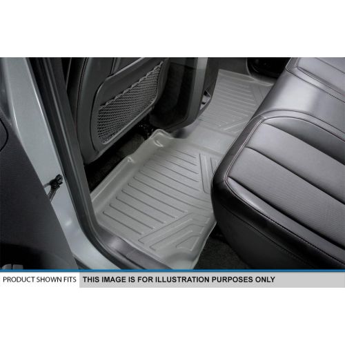  MAXLINER Floor Mats 3 Row Liner Set Grey for Traverse/Enclave/Acadia/Outlook with 2nd Row Bucket Seats