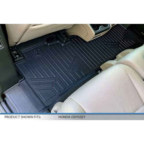  MAX LINER A2152/B2152/C2152 Gray MAXFLOORMAT Floor Mats for Honda Odyssey (2018) 2 Row Set (Black)