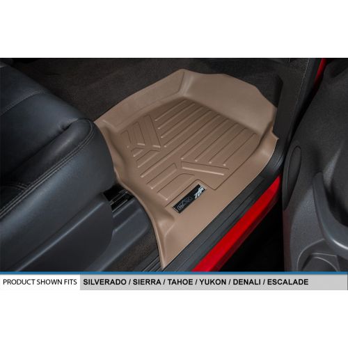  MAX LINER SMARTLINER Floor Mats 3 Row Liner Set Tan for 2007-2014 Chevrolet Suburban/GMC Yukon XL and Denali XL