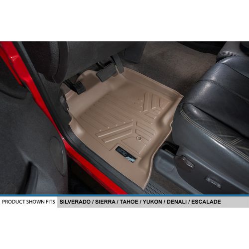  MAX LINER SMARTLINER Floor Mats 3 Row Liner Set Tan for 2007-2014 Chevrolet Suburban/GMC Yukon XL and Denali XL