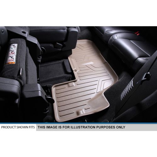  MAX LINER SMARTLINER Floor Mats 3 Row Liner Set Tan for 2007-2014 Chevrolet Suburban/GMC Yukon XL and Denali XL