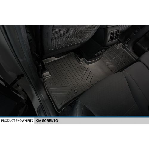  MAX LINER SMARTLINER Floor Mats 2nd Row Liner Black for 2016-2019 Kia Sorento (All Models)