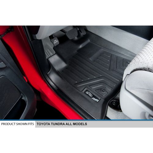  MAX LINER SMARTLINER Floor Mats 2 Row Liner Set Black for 2007-2011 Toyota Tundra Double Cab