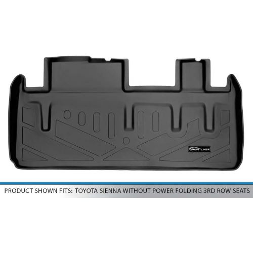  MAXLINER All Weather Cargo Liner Floor Mat Behind 3rd Row Black for 2011-2018 Toyota Sienna without Power Folding 3rd Row Seats