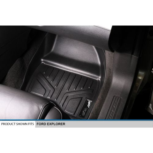  MAX LINER SMARTLINER Floor Mats 2 Row Liner Set Black for 2017-2018 Ford Explorer Without 2nd Row Center Console
