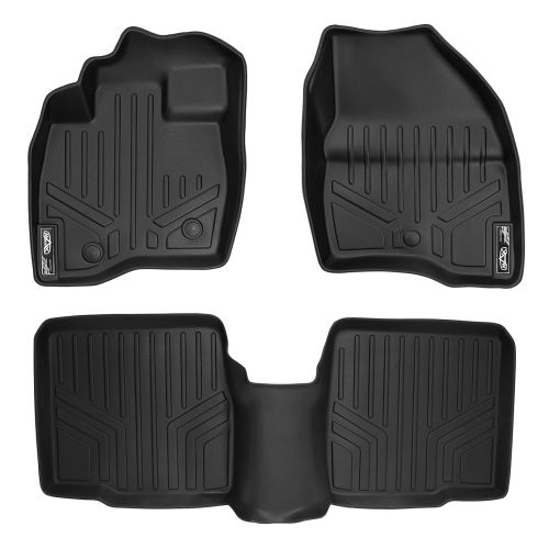  MAX LINER SMARTLINER Floor Mats 2 Row Liner Set Black for 2017-2018 Ford Explorer Without 2nd Row Center Console