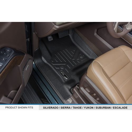  MAX LINER MAXFLOORMAT SMARTCOVERAGE Premium Floor Mats 2 Row Set Black for 2014-2018 Silverado/Sierra 1500 Crew Cab - 2015-2018 2500/3500 HD Crew Cab