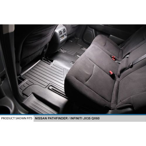  MAXLINER Floor Mats 2 Row Liner Set Black for 2013-2018 Nissan Pathfinder / 2013 Infiniti JX35 / 2014-2018 QX60