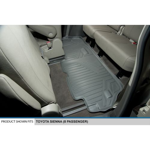  MAX LINER SMARTLINER Floor Mats 3 Row Liner Set Grey for 2013-2018 Toyota Sienna 8 Passenger Model Only