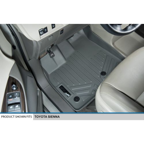  MAX LINER SMARTLINER Floor Mats 3 Row Liner Set Grey for 2013-2018 Toyota Sienna 8 Passenger Model Only