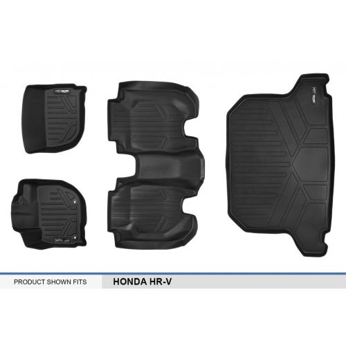  MAX LINER SMARTLINER Floor Mats 2 Rows and Cargo Liner Set Black for 2016-2018 Honda HR-V