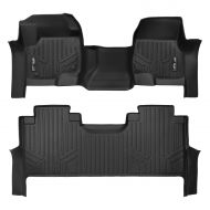 MAX LINER SMARTLINER Floor Mats 2 Row Liner Set Black for 2017-2018 Ford F-250/F-350 Super Duty Crew Cab with 1st Row Bench Seat