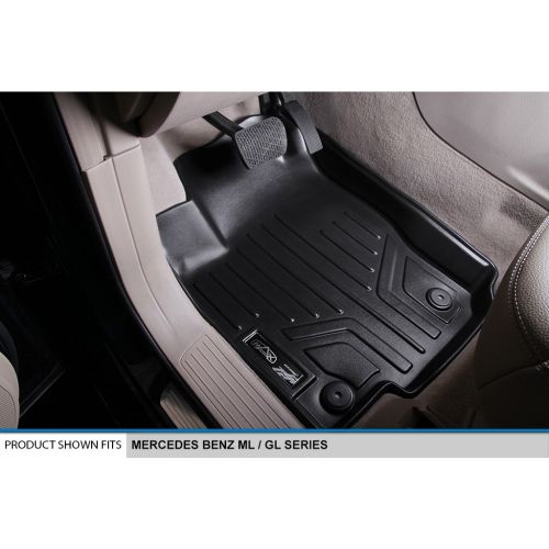  MAX LINER SMARTLINER Floor Mats 2 Row Liner Set Black for 2012-2018 Mercedes Benz ML/GL / GLE/GLS Series