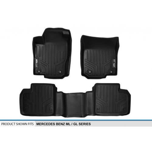  MAX LINER SMARTLINER Floor Mats 2 Row Liner Set Black for 2012-2018 Mercedes Benz ML/GL / GLE/GLS Series