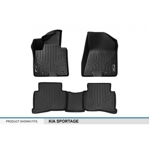  MAX LINER SMARTLINER Floor Mats 2 Row Liner Set Black for 2017-2018 Kia Sportage