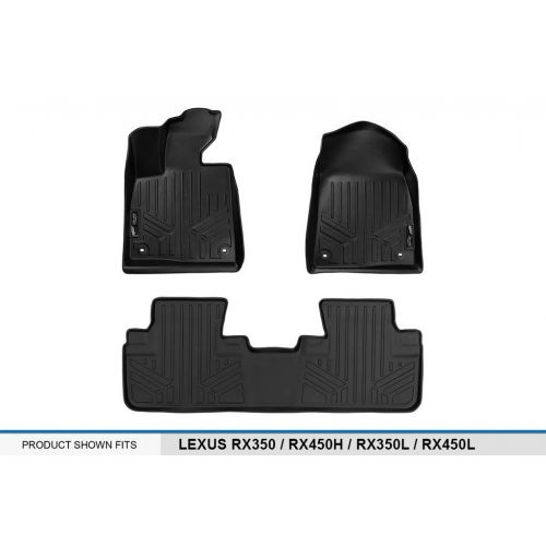  MAX LINER SMARTLINER Floor Mats 2 Row Liner Set Black for 2016-2018 Lexus RX (All Models) / 2018 RXL (All Models)