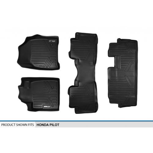  MAX LINER SMARTLINER Floor Mats 3 Row Liner Set Black for 2009-2015 Honda Pilot