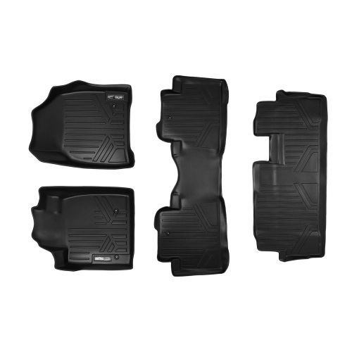  MAX LINER SMARTLINER Floor Mats 3 Row Liner Set Black for 2009-2015 Honda Pilot