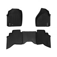 MAX LINER SMARTLINER Floor Mats 2 Row Liner Set Black for 2002-2008 Dodge Ram 1500 Quad Cab / 2003-2009 Ram 2500/3500 Quad Cab