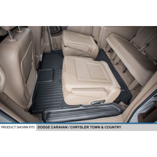  MAX LINER MAXFLOORMAT Floor Mats for Dodge Caravan/Chrysler Town & Country (2009-2015) (3 Row Set) (Black)
