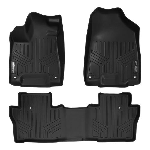  MAX LINER SMARTLINER Floor Mats 2 Row Liner Set Black for 2016-2019 Honda Pilot