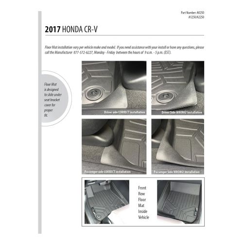  MAX LINER SMARTLINER Floor Mats 2 Row Liner Set Black for 2017-2019 Honda CR-V