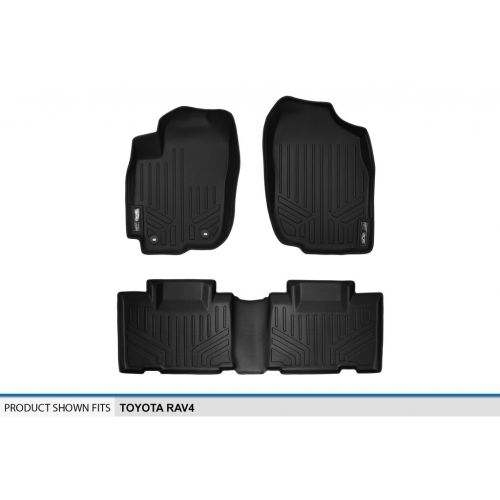  MAX LINER SMARTLINER Floor Mats 2 Row Liner Set Black for 2013-2018 Toyota RAV4 (No Electric or Hybrid Models)