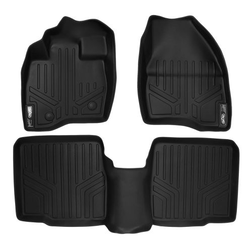  MAX LINER SMARTLINER Floor Mats 2 Row Liner Set Black for 2015-2016 Ford Explorer without 2nd Row Center Console