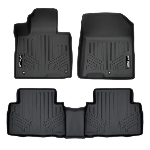  MAX LINER SMARTLINER Custom Fit Floor Mats 2 Row Liner Set Black for 2019 Hyundai Santa Fe 5 Passenger Models