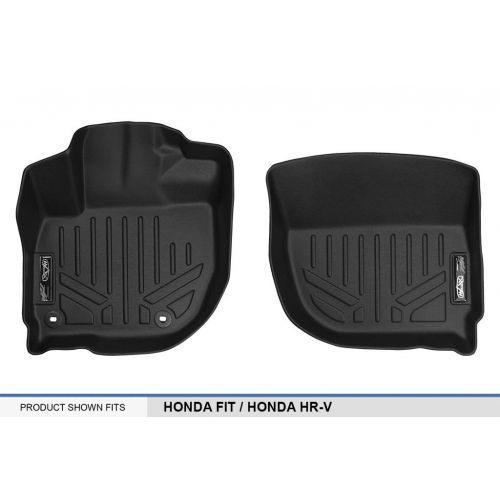  MAX LINER SMARTLINER Floor Mats 1st Row Liner Set Black for 2015-2019 Honda Fit / 2016-2018 Honda HR-V