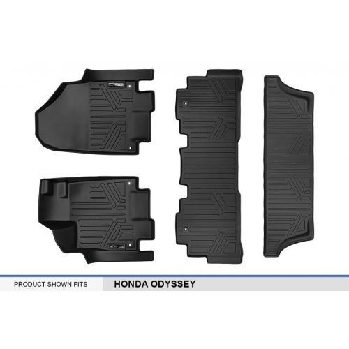  MAX LINER A0325/B0325/C0325 Custom Fit Floor Mats 3 Row Liner Set Black for 2018-2019 Honda Odyssey - All Models