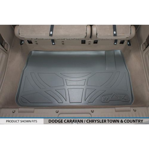  MAXLINER Floor Mats 3 Rows and Cargo Liner Behind 3rd Row Set Grey for 2008-2018 Caravan / Town & Country (Stown Go Only)