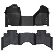 MAX LINER SMARTLINER Floor Mats 2 Row Liner Set Black for 2009-2012 Dodge Ram 1500 Quad Cab with 1st Row Bench Seat and Front Single Floor Hook