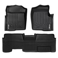 MAX LINER SMARTLINER Floor Mats 2 Row Liner Set Black for 2011-2014 Ford F-150 SuperCab with Flow Center Console