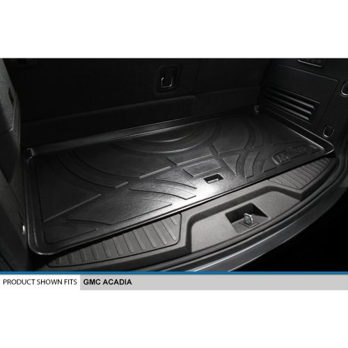  MAXLINER Floor Mats 3 Rows and Cargo Liner Behind 3rd Row Set Black for GMC Acadia/Saturn Outlook with 2nd Row Bucket Seats