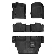 MAX LINER A0315/B0071/C0071 Custom Fit Floor Mats 3 Liner Set Black for 2016-2019 Dodge Durango with 2nd Row Bench Seat