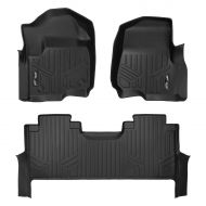 MAX LINER A0246/B0298 Custom Floor Mats 2 Liner Set Black for 2017-2019 Ford F-250/F-350 Super Duty Crew Cab with 1st Row Bench Seat